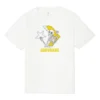 Tricou alb cu guler rotund și mâneci scurte Converse Skeleton Printing pentru bărbați