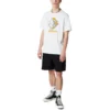 Tricou alb cu guler rotund și mâneci scurte Converse Skeleton Printing pentru bărbați