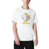 Tricou alb cu guler rotund și mâneci scurte Converse Skeleton Printing pentru bărbați