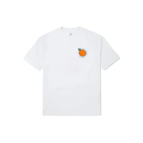 Tricou alb cu mâneci scurte și guler rotund, cu imprimeu de desene animate, pentru bărbați, marca Converse
