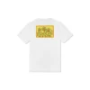 Tricou alb, larg, cu guler rotund, imprimeu alfabet și logo brodat, Converse x Keith Haring Crossover, pentru bărbați