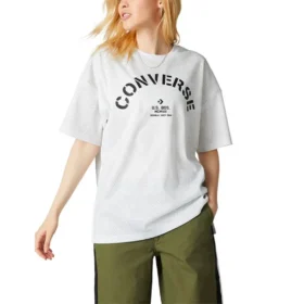 Tricou Areca Palm Mesh Boxy, mărimi asiatice „White Black”