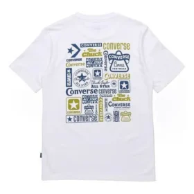 Tricou casual cu mânecă scurtă Converse pentru bărbați, cu imprimeu logo, alb Tricou casual cu mânecă scurtă Converse pentru bărbați, cu imprimeu logo, alb