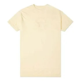 Tricou casual cu mânecă scurtă, croi lejer, logo brodat, mărime asiatică „Galben deschis”