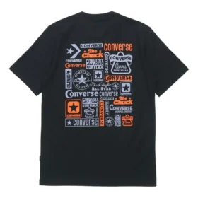 Tricou casual cu mânecă scurtă și imprimeu logo Converse pentru bărbați, negru Tricou casual cu mânecă scurtă și imprimeu logo Converse pentru bărbați, negru