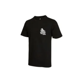 Tricou casual pentru bărbați Converse cu imprimeu pe spate, guler rotund și mâneci scurte, negru