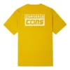 Tricou casual retro pentru bărbați Converse cu imprimeu logo alfabet, mânecă scurtă, galben