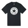 Tricou casual sport pentru bărbați Converse Chuck Pattern, cu guler rotund, mânecă scurtă, respirabil, negru