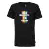 Tricou clasic, basic, cu croială slim, imprimeu, mânecă scurtă, negru