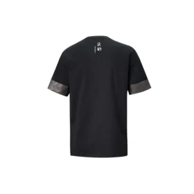 Tricou Converse City cu mâneci scurte pentru bărbați, cu manșete în culori contrastante, sport, guler rotund, negru Tricou Converse City cu mâneci scurte pentru bărbați, cu manșete în culori contrastante, sport, guler rotund, negru