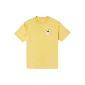 Tricou Converse pentru bărbați, cu imprimeu graffiti și desene animate, croi lejer, guler rotund, mânecă scurtă, auriu Tricou Converse pentru bărbați, cu imprimeu graffiti și desene animate, croi lejer, guler rotund, mânecă scurtă, auriu