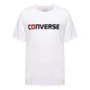 Tricou Converse pentru bărbați din bumbac pur, cu litere, mânecă scurtă, alb