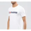 Tricou Converse pentru bărbați din bumbac pur, cu litere, mânecă scurtă, alb