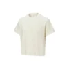 Tricou cropped Shapes Box, mărimi asiatice „Alb”