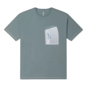 Tricou cu buzunar cu fermoar, mărimi asiatice „Verde cenușiu”