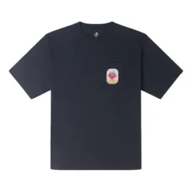 Tricou cu buzunar și patch cu fructe, mărimi asiatice „Negru” Tricou cu buzunar și patch cu fructe, mărimi asiatice „Negru”