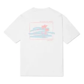 Tricou cu grafică de surf pentru activități de vară, mărimi asiatice „Alb” Tricou cu grafică de surf pentru activități de vară, mărimi asiatice „Alb”