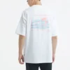 Tricou cu grafică de surf pentru activități de vară, mărimi asiatice „Alb”