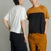 Tricou cu grafică Shapes Triangle Raglan, mărimi asiatice „Egret”