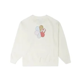 Tricou cu guler rotund cu imprimeu floral, mărimi asiatice „Alb”