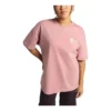 Tricou cu guler rotund și imprimeu floral, mărimi asiatice „Roz”