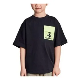 Tricou cu guler rotund și logo, mărimi asiatice „Negru”