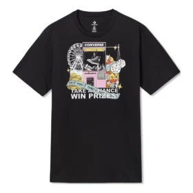Tricou cu imprimeu Claw Machine, mărimi asiatice „Negru”