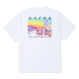 Tricou cu imprimeu deșert inversat, mărimi asiatice „Alb”