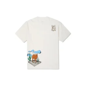 Tricou cu imprimeu Desert, mărimi asiatice „Alb”