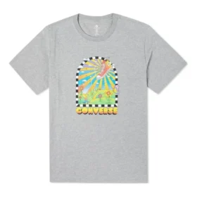 Tricou cu imprimeu New Heights, mărimi asiatice „Gri” Tricou cu imprimeu New Heights, mărimi asiatice „Gri”