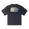 Tricou cu imprimeu retro cu barcă cu pânze, mărimi asiatice „Negru”