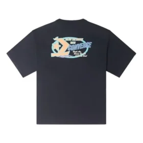 Tricou cu imprimeu retro cu barcă cu pânze, mărimi asiatice „Negru”