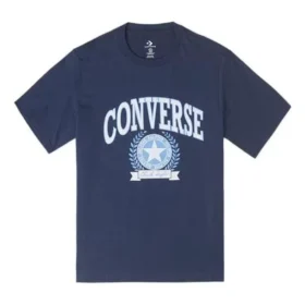 Tricou cu imprimeu retro universitar, mărimi asiatice „Albastru”
