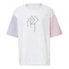 Tricou cu logo imprimat, mărimi asiatice „Alb-roz”