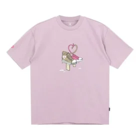 Tricou cu logo inimă și șiret de pantof, mărimi asiatice „Blush Purple”