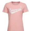 Tricou cu logo în față, mărimi asiatice „Roz Alb”