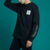 Tricou cu mânecă lungă Distorted Court Mărimi asiatice „Negru”