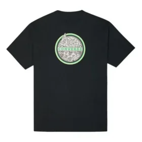 Tricou cu mânecă scurtă și guler rotund pentru bărbați, cu imprimeu logo Converse, negru