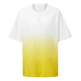 Tricou cu mânecă scurtă și imprimeu logo în degrade, galben