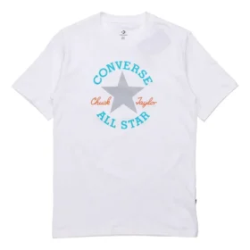 Tricou cu mânecă scurtă și slogan Logo pentru bărbați, alb