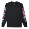 Tricou cu mâneci lungi și decupaj, mărimi asiatice „Negru”