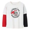 Tricou cu mâneci lungi și imprimeu cu logo-ul Anului Iepurelui, mărimi asiatice „Alb Negru Roșu”
