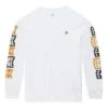 Tricou cu mâneci lungi și logo aplicat pentru bărbați, alb