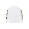 Tricou cu mâneci lungi și logo aplicat pentru bărbați, alb