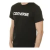 Tricou cu mâneci scurte Converse pentru bărbați, din bumbac pur, cu litere, negru