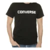 Tricou cu mâneci scurte Converse pentru bărbați, din bumbac pur, cu litere, negru