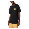 Tricou cu mâneci scurte și aplicație pentru bărbați, negru