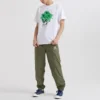 Tricou cu ochelari de soare și flori și craniu, mărimi asiatice „White”