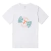 Tricou cu patch distorsionat, mărimi asiatice „Alb, portocaliu, verde-albastru”