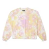 Tricou din bumbac cu guler rotund și imprimeu floral spălat, mărimi asiatice „Roz”